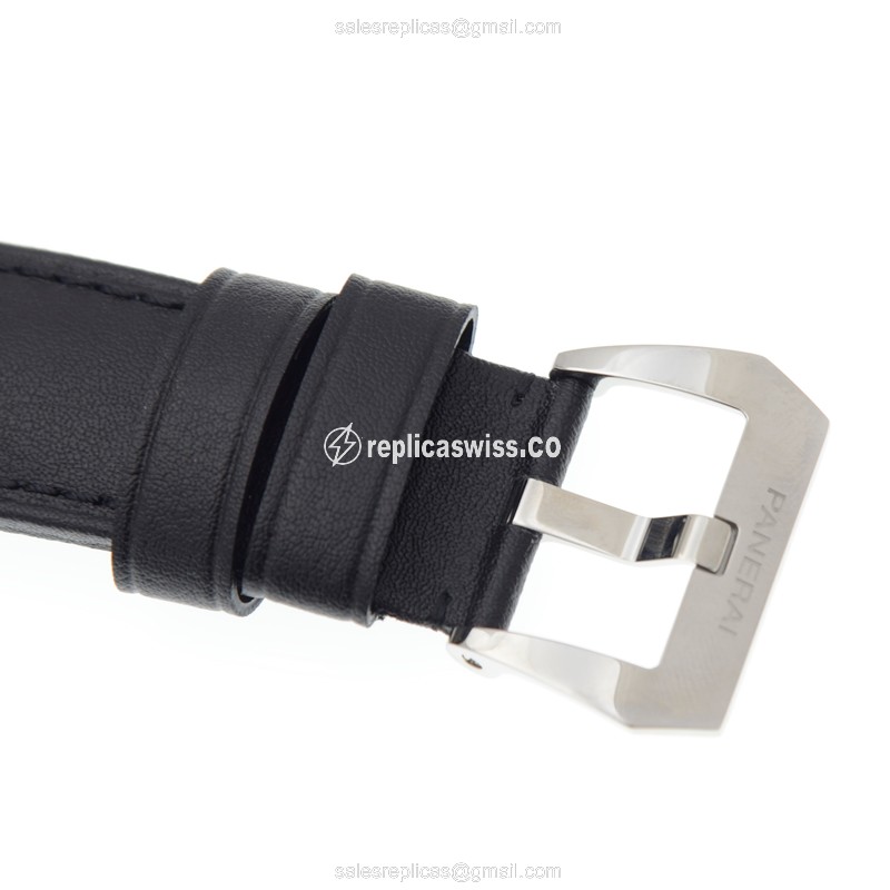 Panerai PAM00631 Replica - Manual Wind - Steel Case - Black Dial - Black Cowhide Strap - Buckle Clasp - View 4