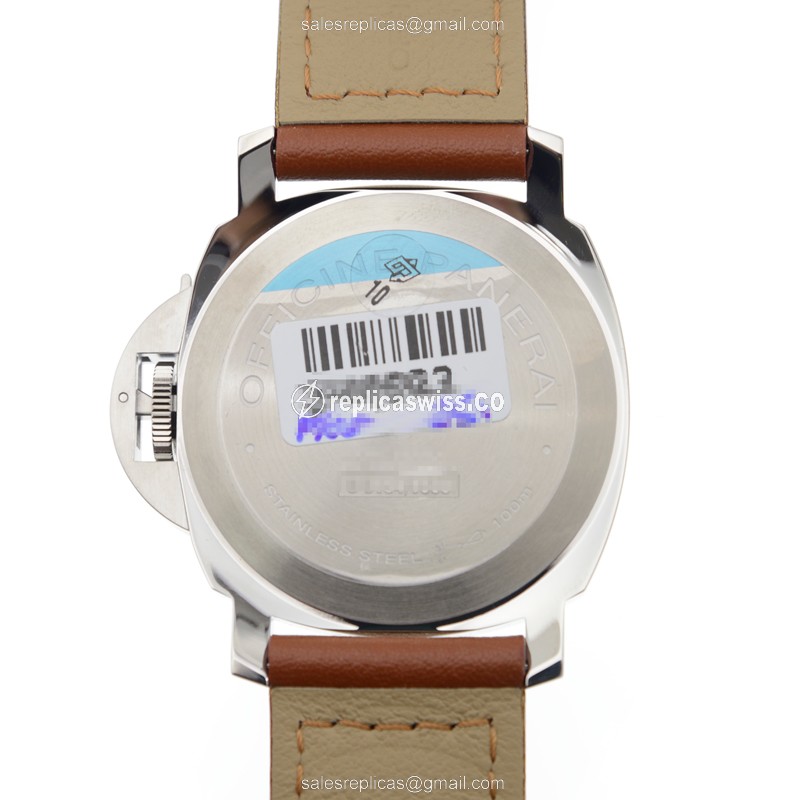 Panerai PAM00660 LUMINOR Replica - Manual - Stainless Steel Case - White Dial - Brown Cowhide Strap - Buckle Clasp - View 3