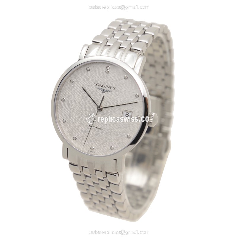 Longines L4.810.4.77.6 Replica - Automatic - Silver Dial on Steel Strap - View 3
