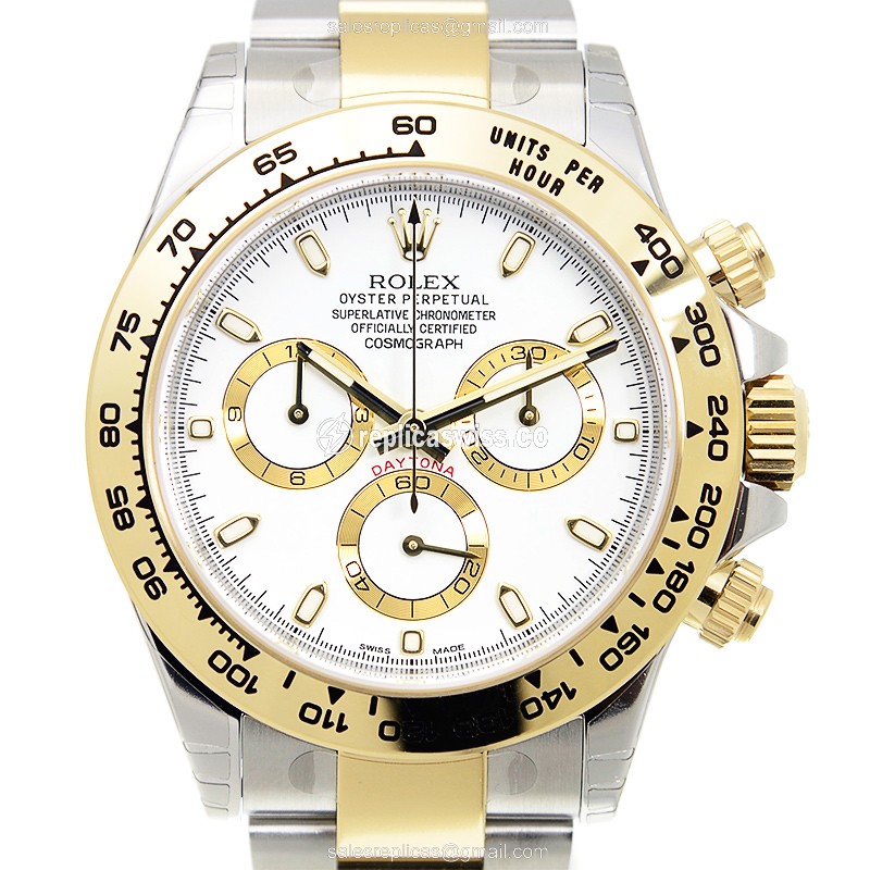 Rolex Daytona Replica - 18kt Gold/Steel - Automatic - White Dial - View 2