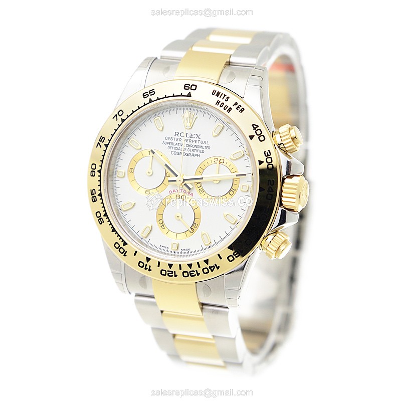 Rolex Daytona Replica - 18kt Gold/Steel - Automatic - White Dial - View 3