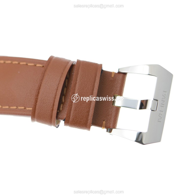Panerai PAM01005 LUMINOR Replica - Manual - Steel Case - Black Dial - Brown Cowhide Strap - View 4