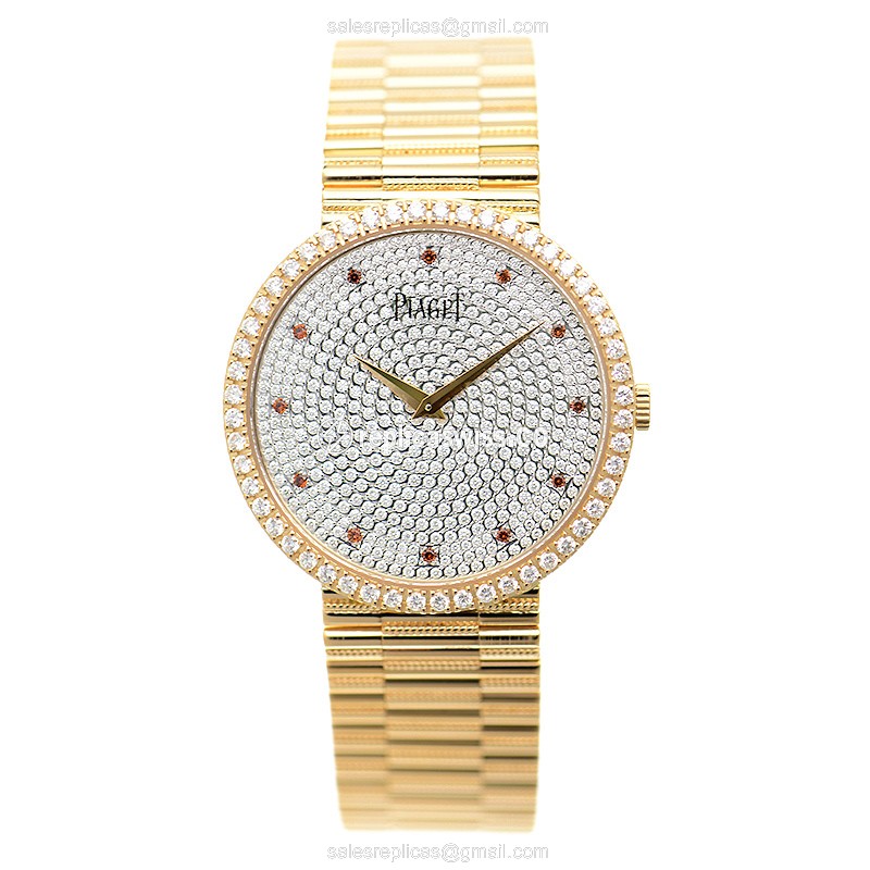 Piaget Tradition Replica - Manual - 18kt Rose Gold - Diamonds - Silver Dial - View 2