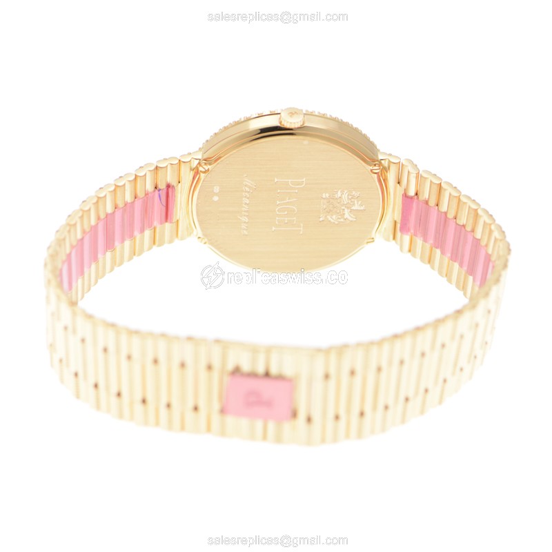 Piaget Tradition Replica - Manual - 18kt Rose Gold - Diamonds - Silver Dial - View 4