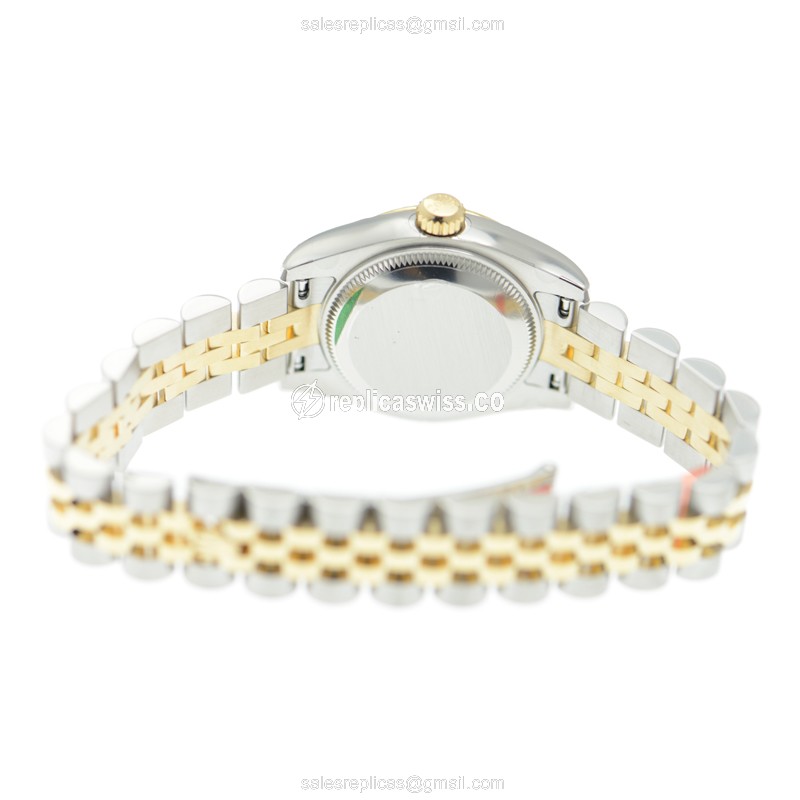 Rolex Lady Datejust Replica - Automatic - White Dial - 18kt Gold & Steel Strap - View 4