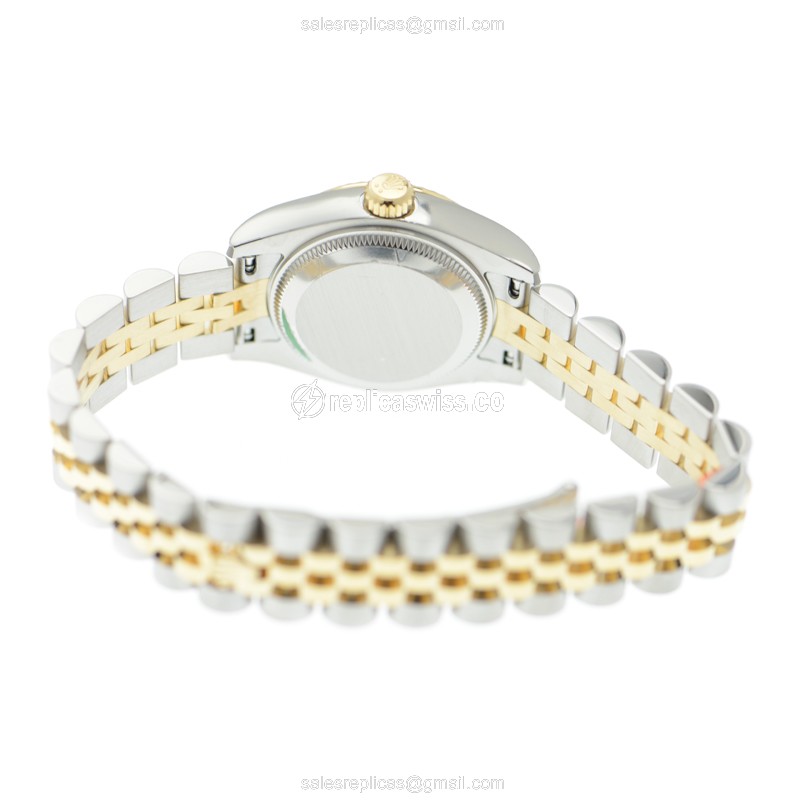 Rolex Lady Datejust Replica - Automatic - 18kt Gold & Steel - Gold Dial - Gold Strap - View 4