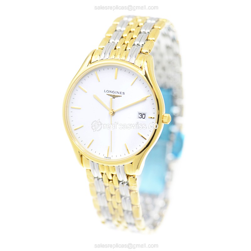 Longines Lyre Replica - Quartz - Gold-Plated & Steel - White Dial - Gold PVD Strap - View 3