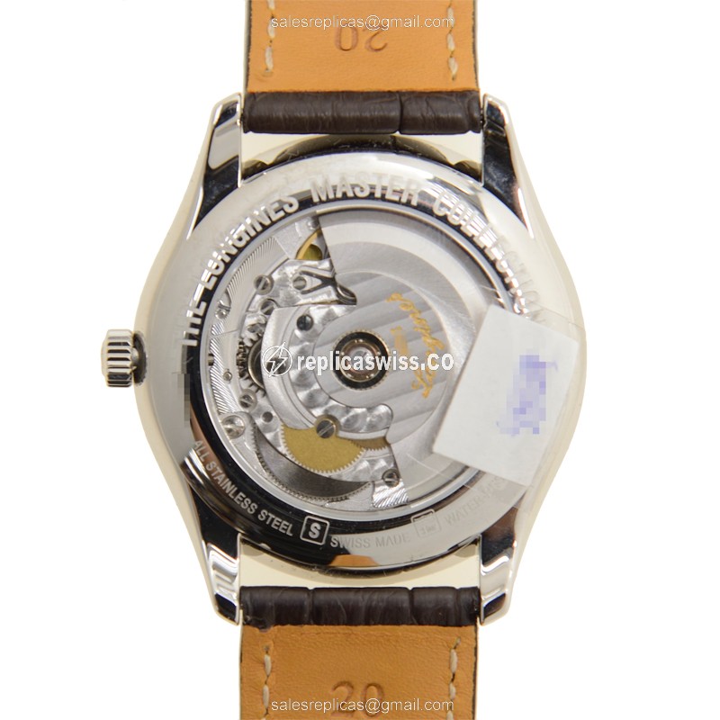 Longines L2.755.4.78.5 Replica - Automatic - Steel Case - Silver Dial on Brown Leather Strap - View 3