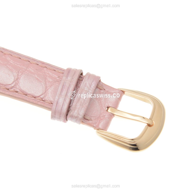 Franck Muller 7500 SC AT FO REL 5N ART DECO Replica - Automatic - 18kt Gold Case - White Dial, Pink Alligator Strap - View 4
