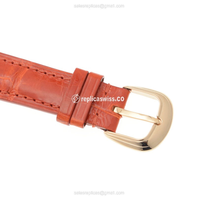 Franck Muller 7562 QZ COL DRM - Quartz - 18kt Rose Gold - White Dial - Orange Alligator Buckle - View 4
