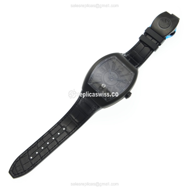 Franck Muller V 45 SC DT TT NR BR NR Vanguard - Titanium, Black, Automatic, Alligator - View 2