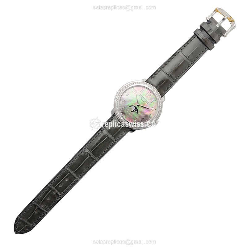 Patek Philippe 4968G-001 Complications - Manual - 18kt Gold - Diamond - Grey Dial - Brown Alligator - View 2