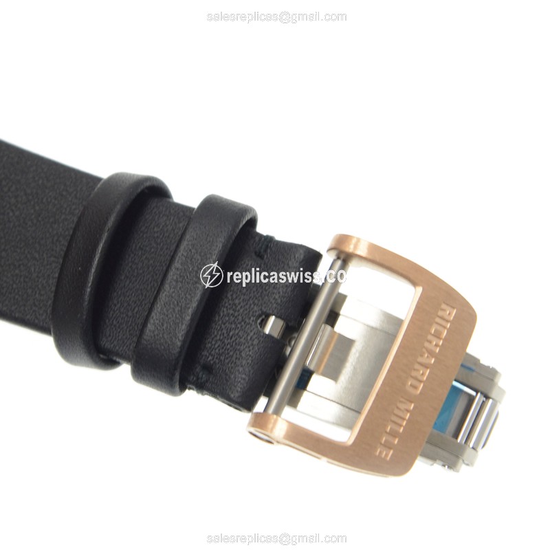 Richard Mille RM023 Ladies - Automatic - 18kt Rose Gold - Diamonds - Black Dial - Rubber Strap - View 4