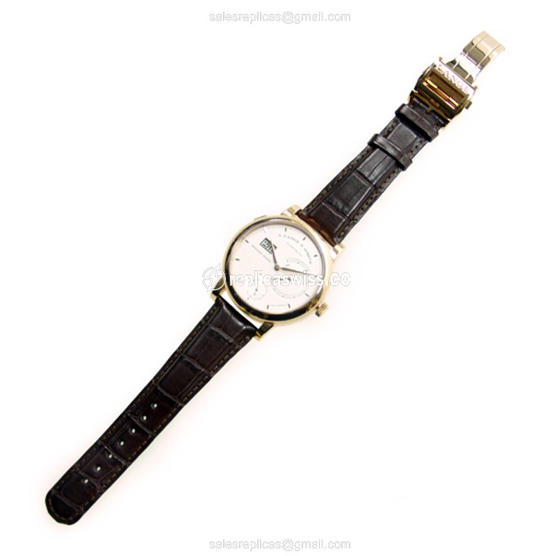 A Lange & Sohne LANGE 31 - Manual Wind - 18kt Rose Gold - White Dial - Brown Alligator Strap - View 2