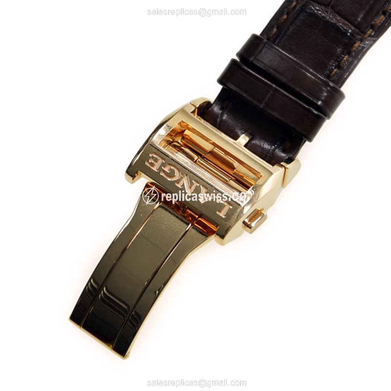 A Lange & Sohne LANGE 31 - Manual Wind - 18kt Rose Gold - White Dial - Brown Alligator Strap - View 3