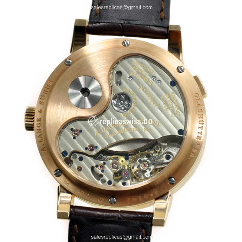 A Lange & Sohne LANGE 31 - Manual Wind - 18kt Rose Gold - White Dial - Brown Alligator Strap - View 4