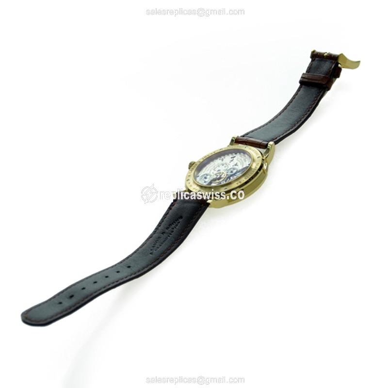 A Lange & Sohne 116.021 GRAND LANGE - Manual Wind - 18kt Yellow Gold - White Dial - Brown Alligator Buckle - View 4