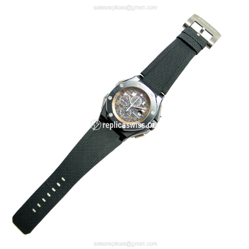 Automatic Ceramic ROYAL OAK OFFSHORE Replica - AP 26378IO.OO.A001KE.01 - Black Dial, Fabric Strap - View 2