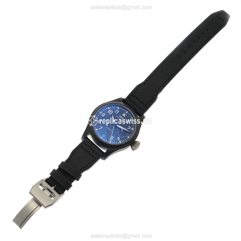 IWC PILOTS Replica - Automatic - Ceramic Case - Black Dial - Black Cowhide Strap - View 2