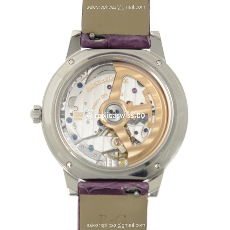 Jaeger-Lecoultre Q3448460 Rendez-Vous Replica - Automatic - Stainless Steel Case - Purple Dial - Diamond - Alligator Strap - View 3