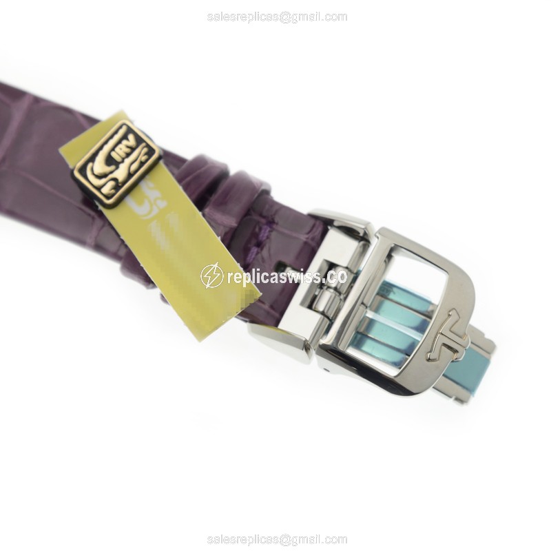 Jaeger-Lecoultre Q3448460 Rendez-Vous Replica - Automatic - Stainless Steel Case - Purple Dial - Diamond - Alligator Strap - View 4