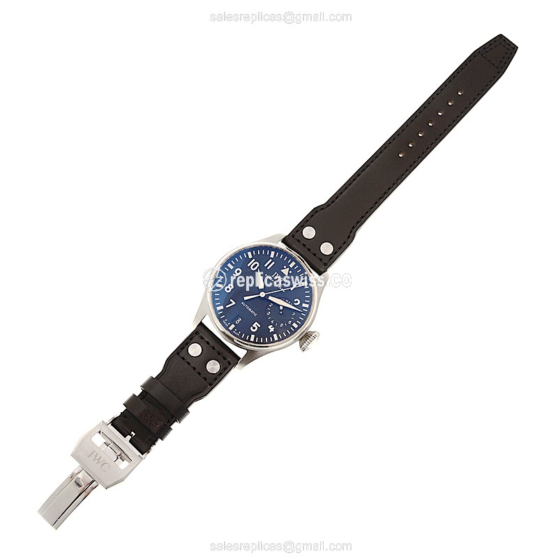 IWC PILOTS Automatic - Black Dial - Stainless Steel Case - Black Cowhide - Clasp - View 2