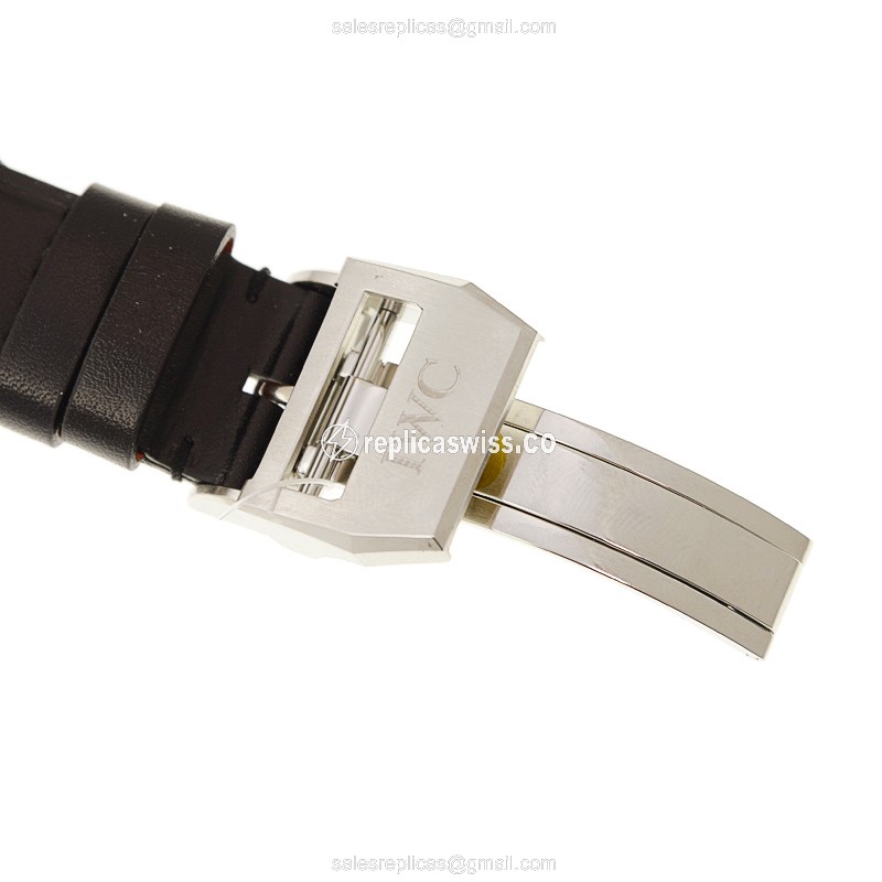 IWC PILOTS Automatic - Black Dial - Stainless Steel Case - Black Cowhide - Clasp - View 3