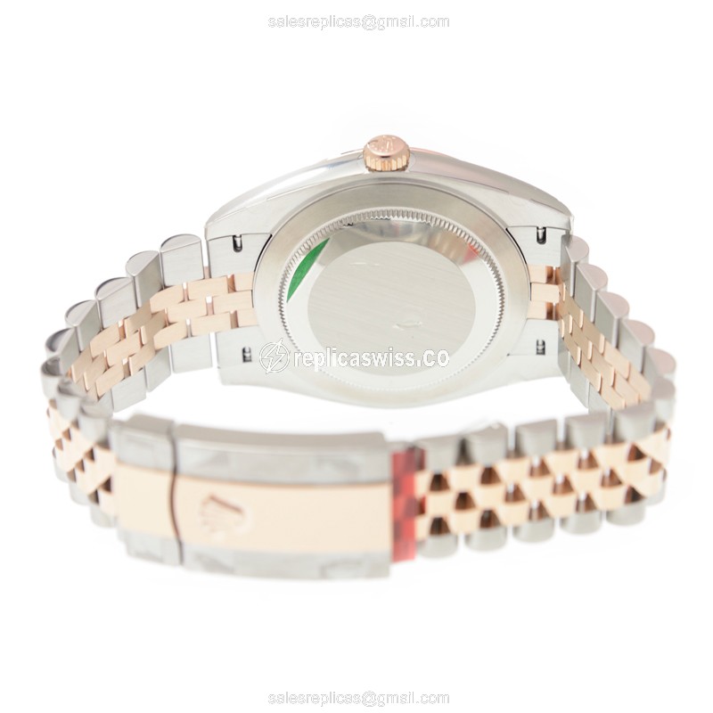 Rolex DATEJUST Replica - Automatic - 18kt Rose Gold & Steel Case - Brown Dial - View 4