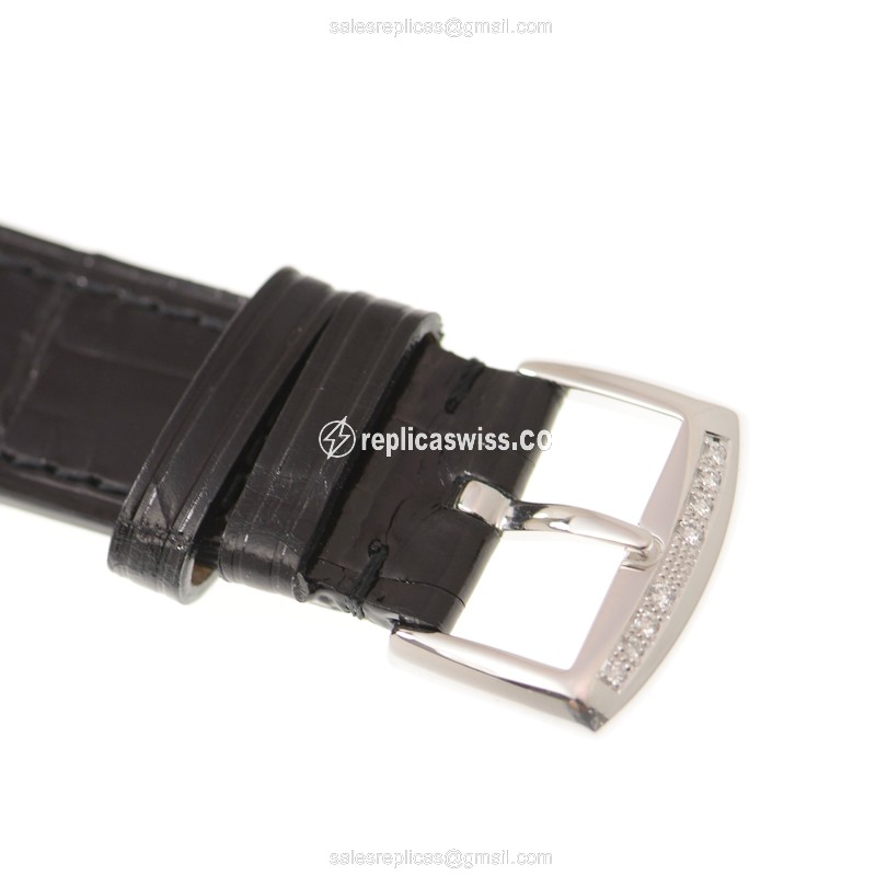 Franck Muller 952 QZ REL D 1R LONG ISLAND Quartz - White Dial - Diamond Case - Black Alligator Buckle - View 4