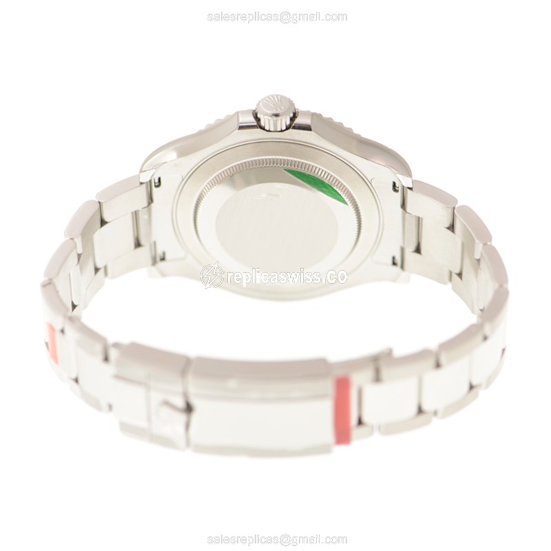 Rolex Yacht Master Replica - Automatic - 18kt White Gold - Steel Case - Gray Dial - Silver Steel Strap - View 4