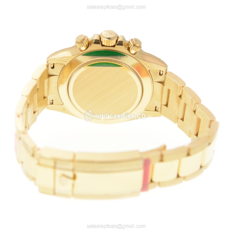 Rolex 116508-0013 Replica - Automatic - 18kt Gold Case - Green Dial, Gold Strap - View 4