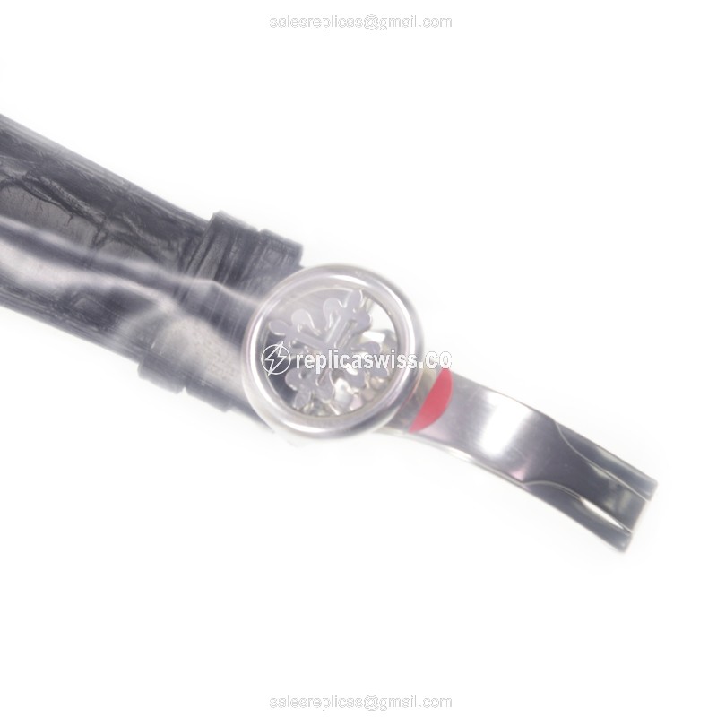 Patek Philippe 5208P-001 Grand Complications - Automatic - Platinum Case - Gray Dial - Black Alligator Strap - View 3