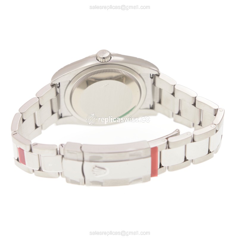 Rolex Datejust Replica - Automatic - White Gold - Black Dial - Steel Strap - View 4