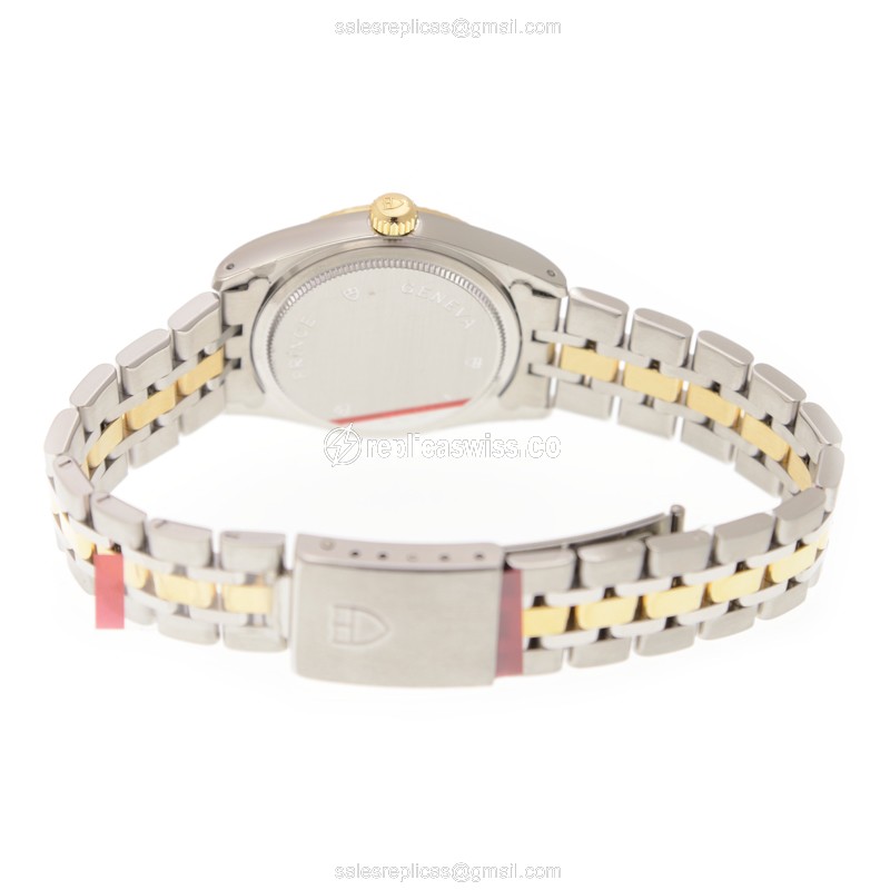 Rolex Glamour Date Replica | Automatic | Gold on Steel - Gold Band - View 4
