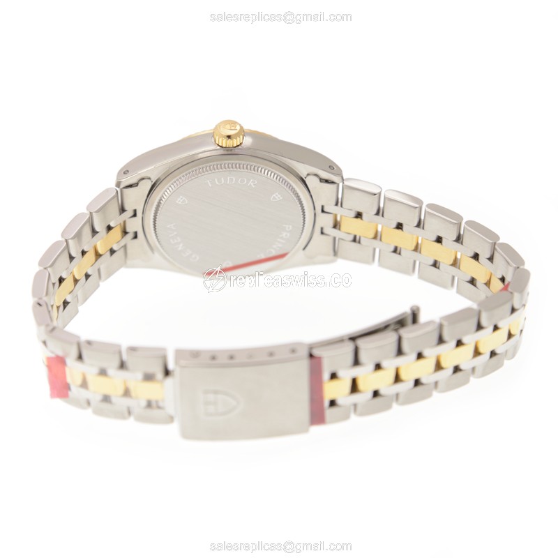Tudor Glamour Date Replica - Automatic - Gold & Steel - Silver Dial - Steel Strap - View 4