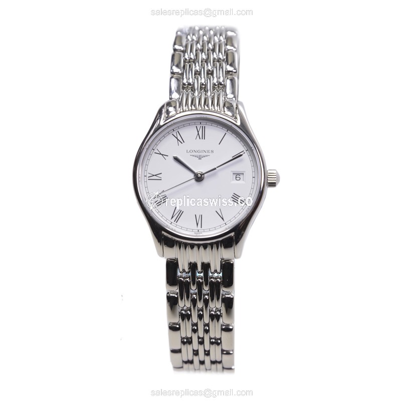 Longines Lyre Quartz Replica - Stainless Steel - White Dial, Silver Clasp - View 2