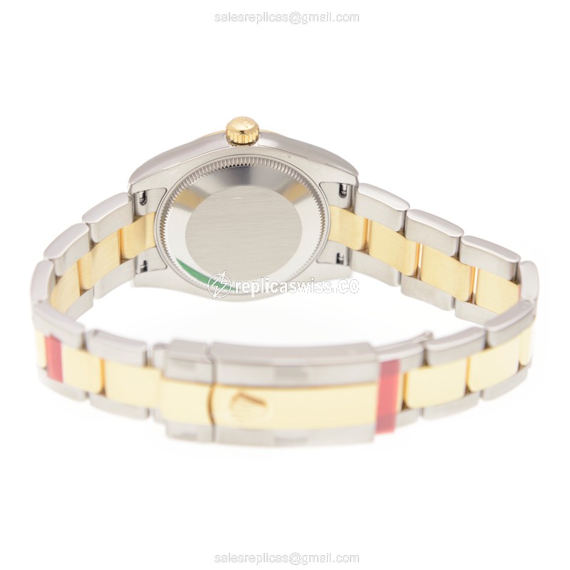 Rolex Datejust Lady Replica - Automatic - 18kt Gold & Steel - Silver Dial - Gold Strap - View 4