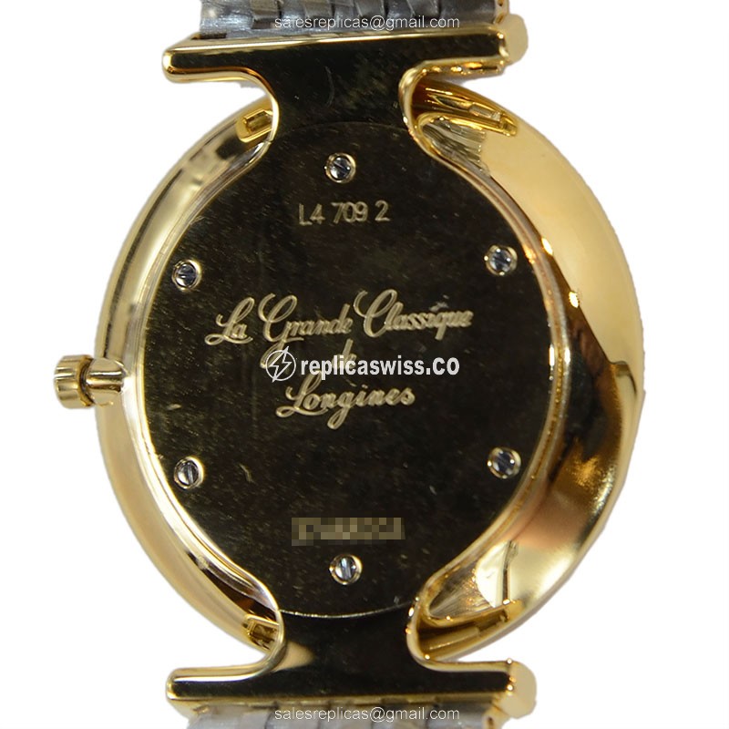 Longines LA GRANDE Quartz - PVD Gold Case - Gold Dial - Gold Strap - Sapphire Crystal - View 4