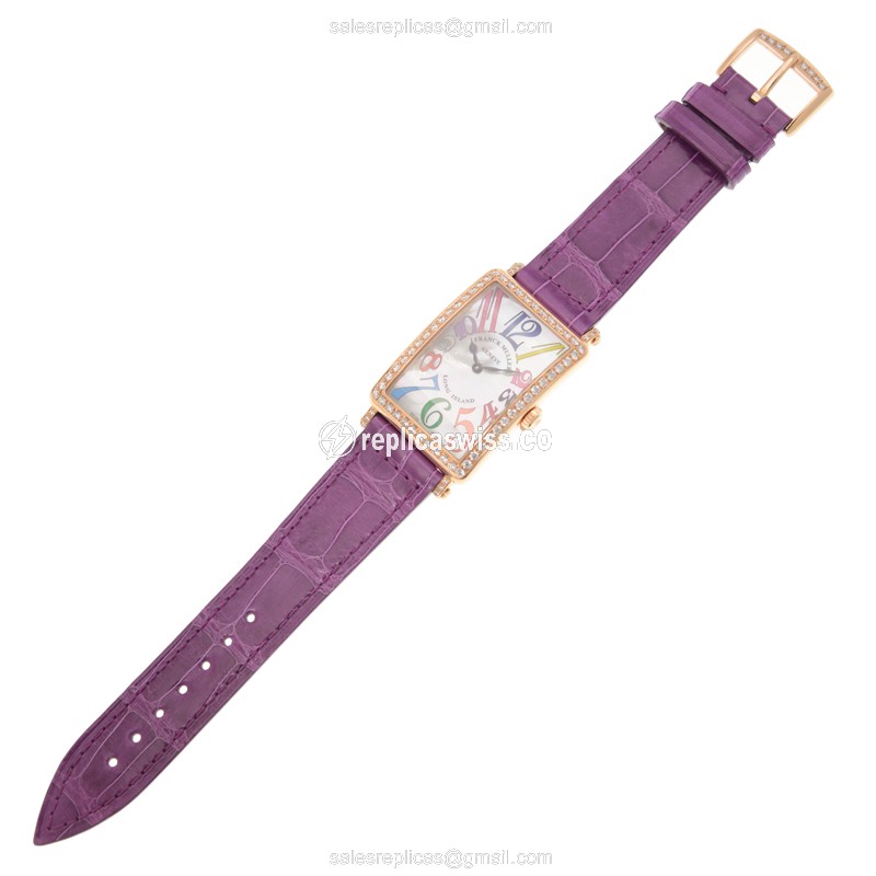 Franck Muller 952 QZ COL DRM MOP D 1R Replica - Quartz - White Dial - 18kt Rose Gold Case, Diamond Bezel - View 2