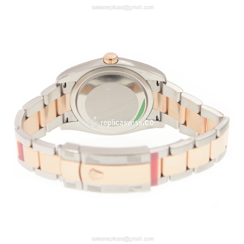 Rolex Lady Datejust Replica - 18kt Rose Gold & Steel Case - Automatic - Gray Dial - View 4