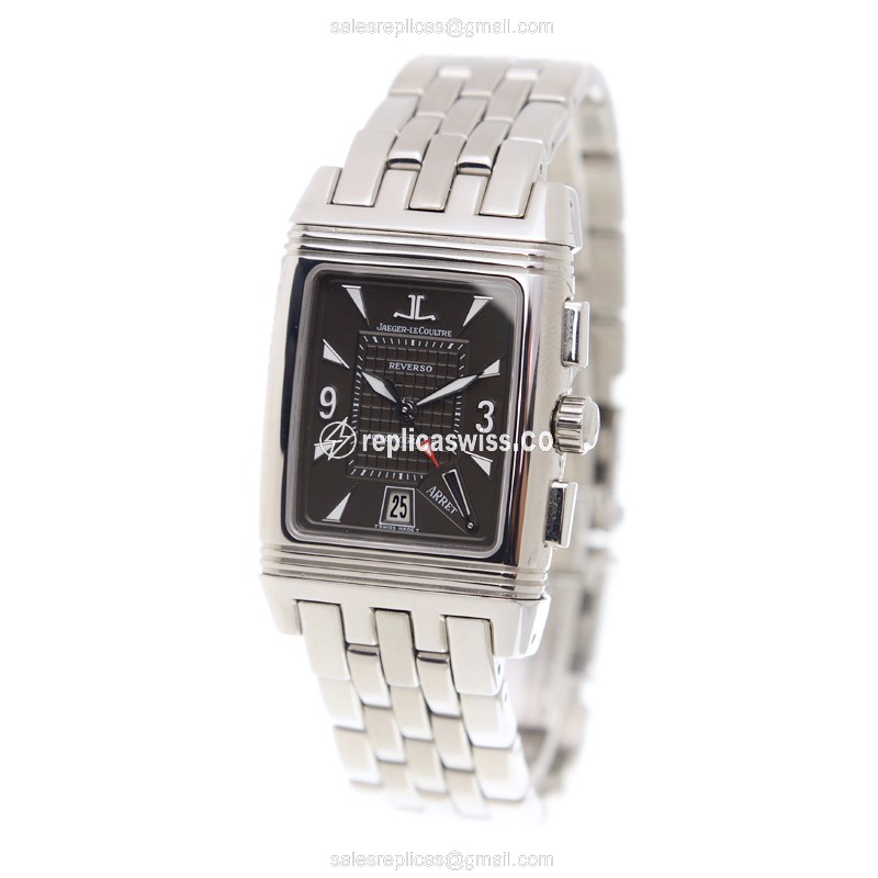 Jaeger-Lecoultre Q2958102 REVERSO - Manual Wind - Black Dial - Steel Case - Silver Steel Strap - View 3