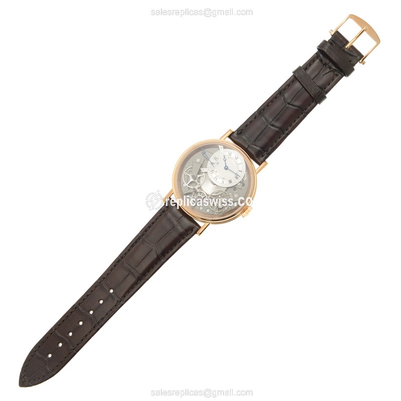 Breguet 7097BR/G1/9WU - Automatic - 18kt Rose Gold - Silver Dial - Brown Alligator Strap - View 2