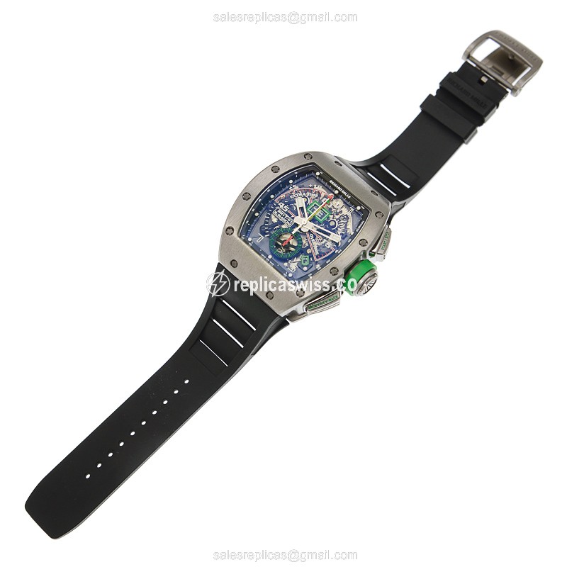 Richard Mille RM11-01 AN TI - Automatic - Titanium Case - Silver Dial - Black Rubber Strap - View 2