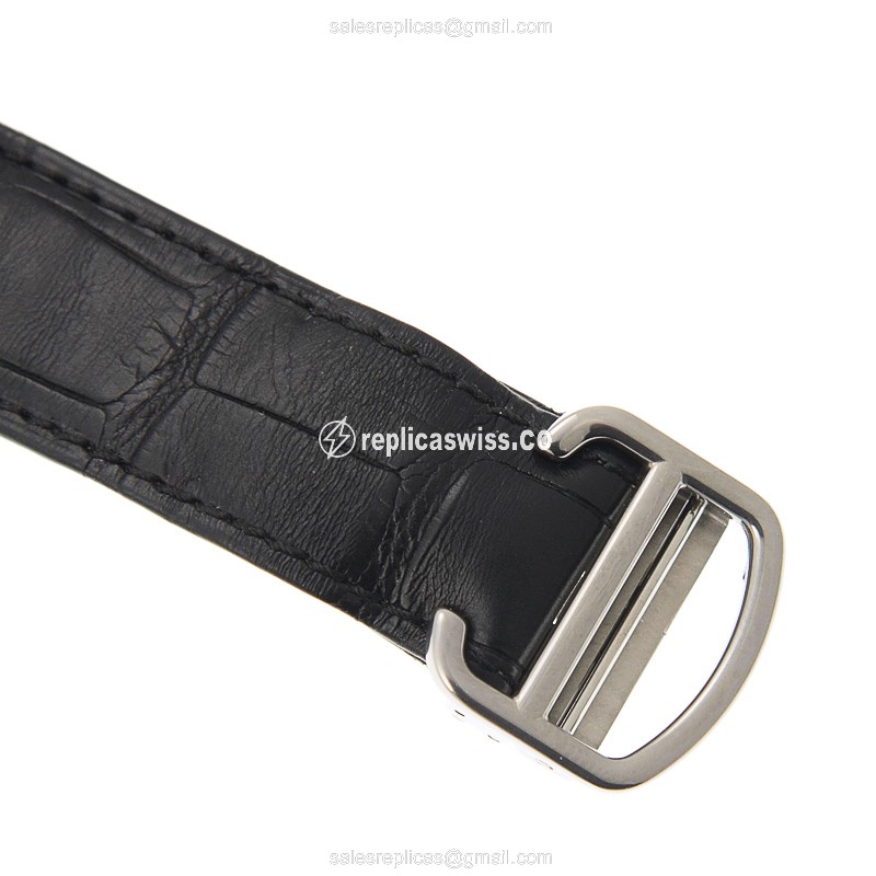 Cartier DRIVE DE CARTIER Replica - Automatic - Steel Case - Black Dial - Alligator Black Strap - View 4