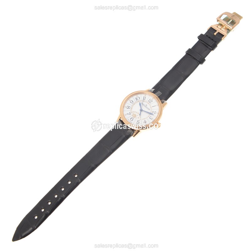Jaeger-Lecoultre Rendez-Vous 18kt Rose Gold Auto - White Dial Alligator Black Clasp - View 2