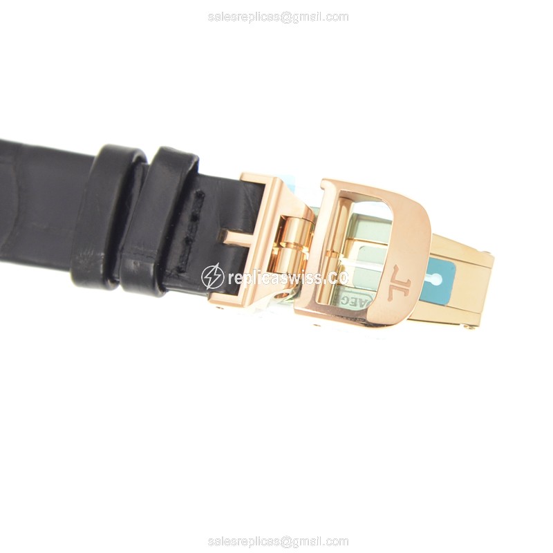 Jaeger-Lecoultre Rendez-Vous 18kt Rose Gold Auto - White Dial Alligator Black Clasp - View 4