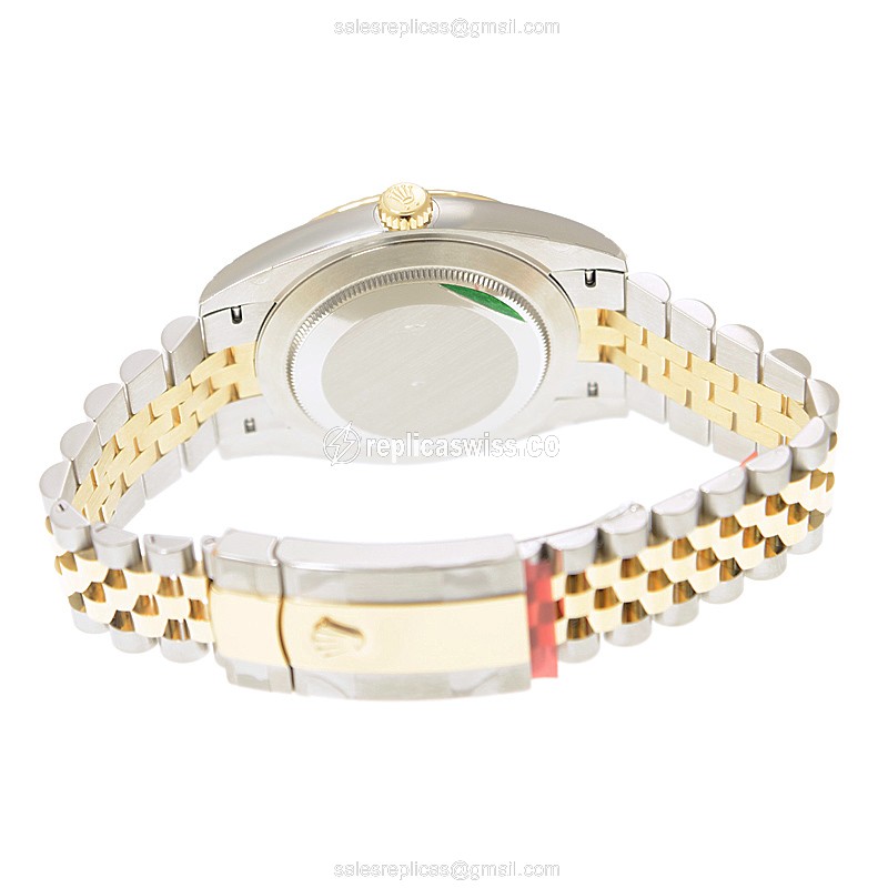 Rolex DATEJUST Replica - 18kt Gold/Steel - Automatic - Silver Dial - View 4