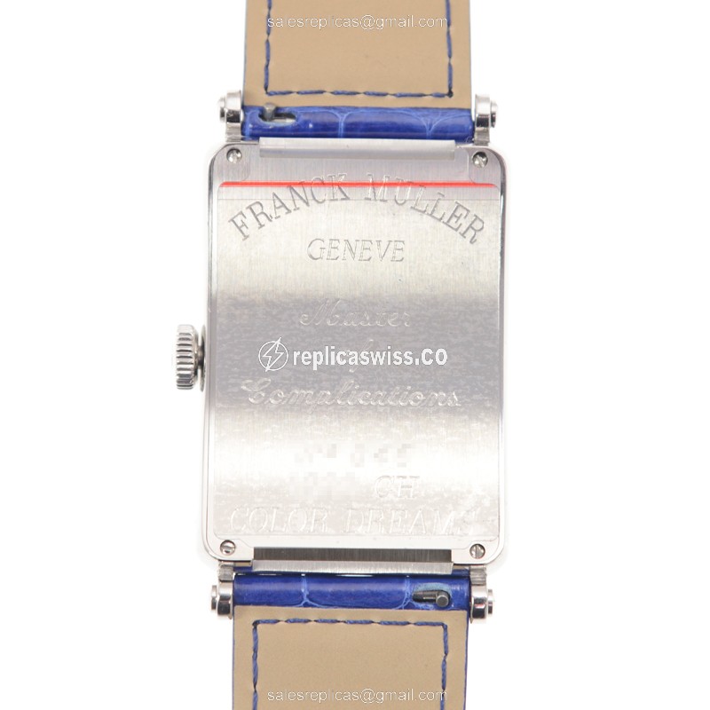 Franck Muller 1200 CH COL DRM Ladies - Automatic - Steel Case, White Dial, Blue Alligator Strap - View 3