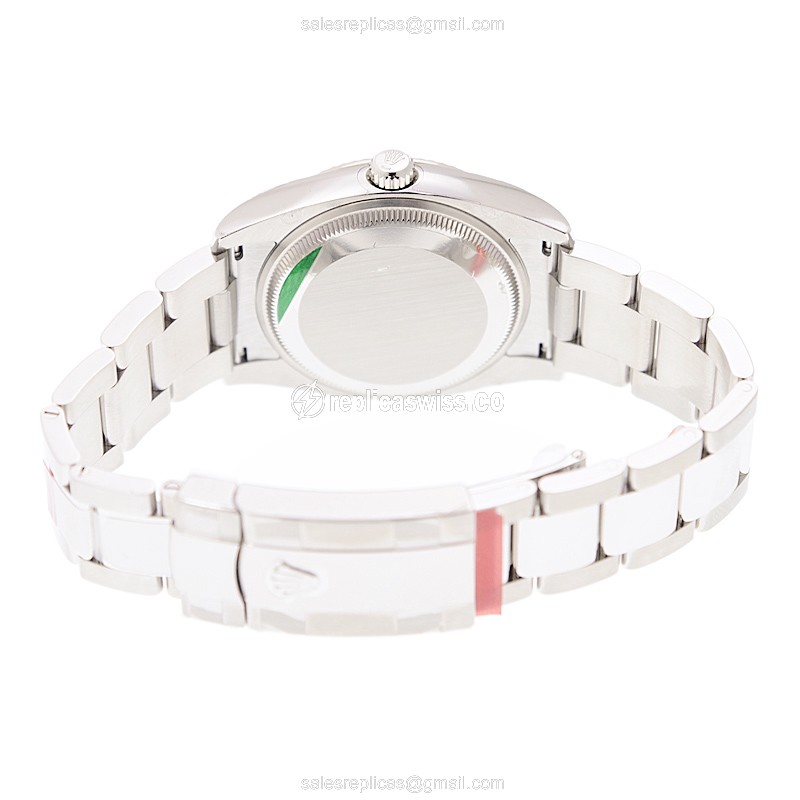 Rolex DATEJUST Replica - Automatic - White Gold & Steel - Silver Dial - Steel Strap - View 4