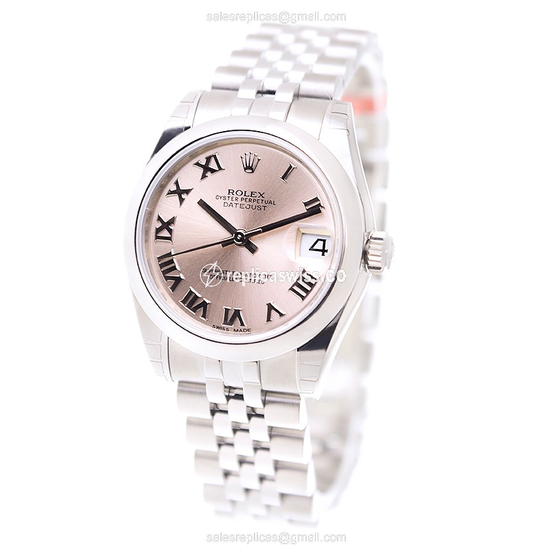 Rolex Datejust Replica - Automatic - Stainless Steel - Pink Dial - Silver Strap - View 3